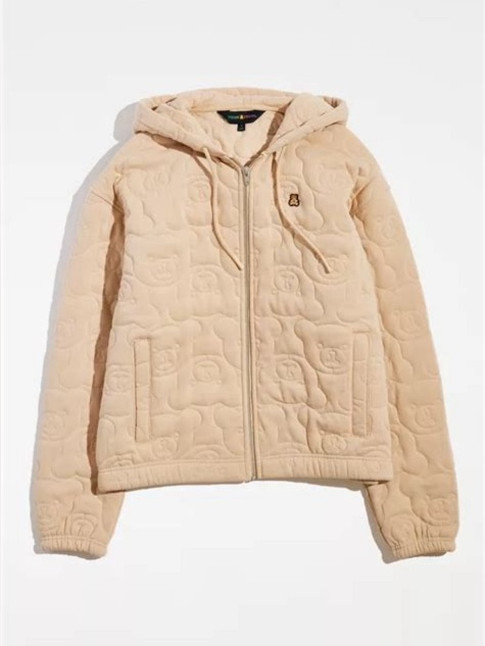 Teddy Fresh Cozy Quilted Bear Hoodie Sweatshirt Jacket XS